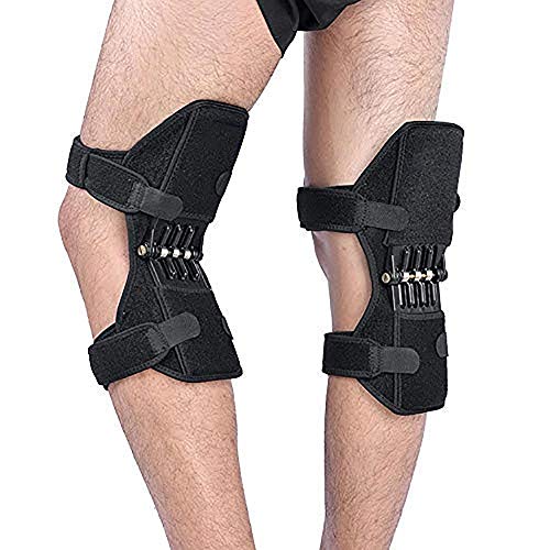 QYHSS Rodilleras médicas, 1 Par Rodillera Deportiva Articulada Ajustable, con Poderoso Rebote de Primavera Knee Booster, para Artritis, Desgarros del Menisco, Lesiones Ligamentosas