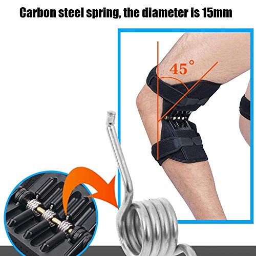QYHSS Rodilleras médicas, 1 Par Rodillera Deportiva Articulada Ajustable, con Poderoso Rebote de Primavera Knee Booster, para Artritis, Desgarros del Menisco, Lesiones Ligamentosas