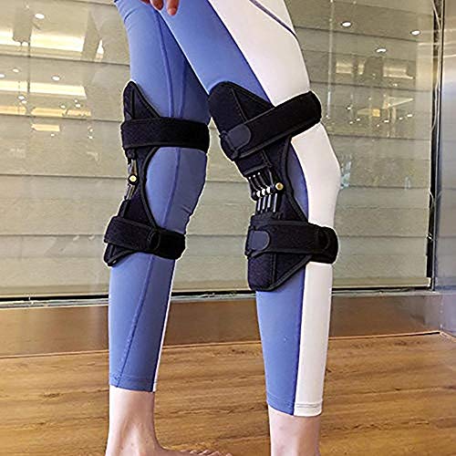 QYHSS Rodilleras médicas, 1 Par Rodillera Deportiva Articulada Ajustable, con Poderoso Rebote de Primavera Knee Booster, para Artritis, Desgarros del Menisco, Lesiones Ligamentosas