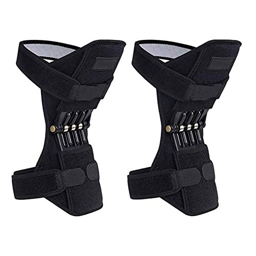 QYHSS Rodilleras médicas, 1 Par Rodillera Deportiva Articulada Ajustable, con Poderoso Rebote de Primavera Knee Booster, para Artritis, Desgarros del Menisco, Lesiones Ligamentosas