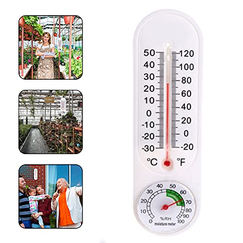 Rachlicy Termómetro De Invernadero Higrómetro De Pared Interior Planta De Jardín Temperatura Digital Termómetro Calibrador Medidor De Humedad Pared Cuelga Interior Al Aire Libre