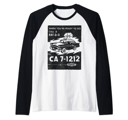 Radio Car / Vintage Taxi / Film Noir Style / Old Hollywood Camiseta Manga Raglan