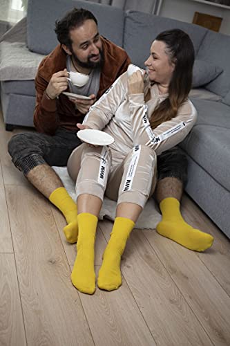 Rainbow Socks Hombre Mujer Calcetines Antibacterianos Sin Elasticos Para Diabéticos - 6 Pares - Amarillo Naranja Rojo Rosa Claro Violeta Blanco - Talla 39-41