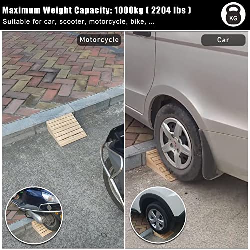 Rampa de transición de umbral de entrada de madera de 5/6/7/8 pulgadas de elevación, rampas de acera para vehículos de scooter de silla de ruedas eléctrica de moto de automóvil, pendiente escalonada (