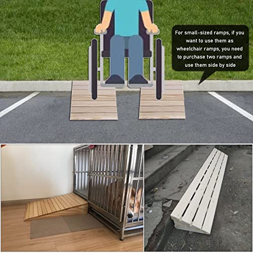 Rampa de transición de umbral de entrada de madera de 5/6/7/8 pulgadas de elevación, rampas de acera para vehículos de scooter de silla de ruedas eléctrica de moto de automóvil, pendiente escalonada (