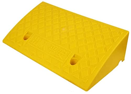 Rampa Sillas de ruedas acoplando rampas de plástico gasolinera cuesta arriba pendiente auxiliar pendiente crías de enfermería sin deslizamiento rampas (negro amarillo verde) (Color : Yellow)