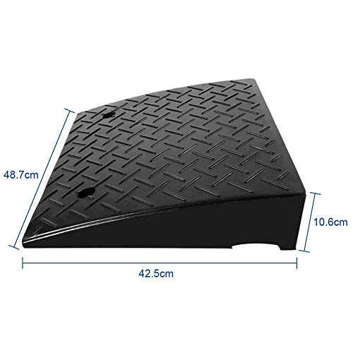 Rampas para Coches Rampa Goma 2 Piezas Rampas Coche Antideslizante para BordillosRampa De Bordillo para Coche Moto Caravana Remolque Silla De Ruedas Acceso para Discapacitados 50 x 41 x 11 cm