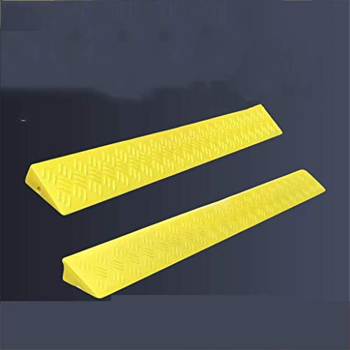 Rampas para sillas de ruedas Rampas de plástico amarillo para interiores, monopatín / scooter / silla de ruedas Colchoneta de pendiente ascendente Superligera Rampas de umbral de baño / vestíbulo Prác