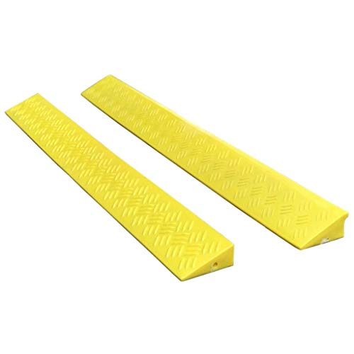 Rampas para sillas de ruedas Rampas de plástico amarillo para interiores, monopatín / scooter / silla de ruedas Colchoneta de pendiente ascendente Superligera Rampas de umbral de baño / vestíbulo Prác