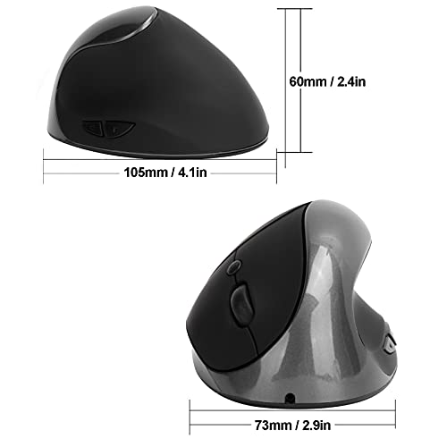 Ratón Ergonómico Inalámbrico, Reduce El Dolor De Muñeca, 3 Niveles Ajustables De dpi 800/1200/1600, Mejor Rendimiento De PC, Escritorio, Portátil(Negro)