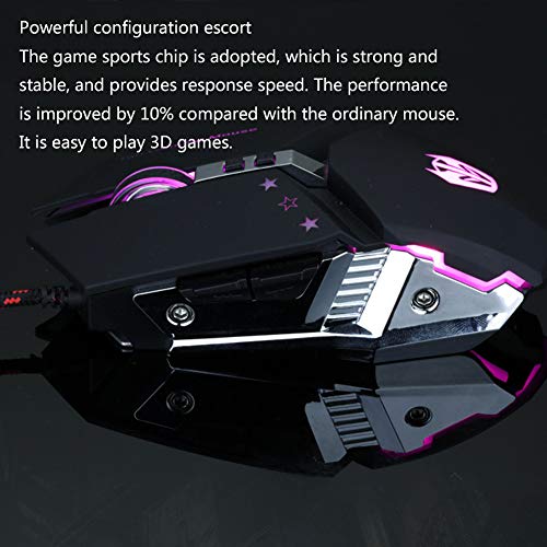 RATÓN Para Juegos con Cable Ajustable para PC con 6 Botones Programables USB Botones De Alta Precisión Juego Móvil Macro Definición RGB Portátil De Escritorio,A