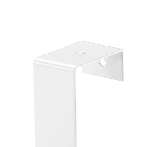 Rayen Gancho de puerta de acero pintado blanco 36 cm x 12,5 cm x 4 cm
