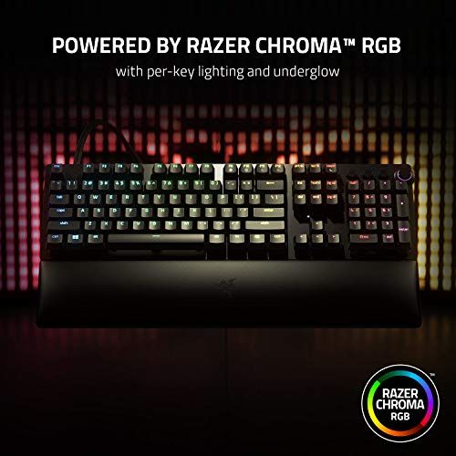 Razer Huntsman V2 Analog - Teclado Premium para Juegos con interruptores ópticos analógicos (reposamuñecas, Control Giratorio Digital, 4 Teclas Multimedia, Chroma RGB) ES Layout