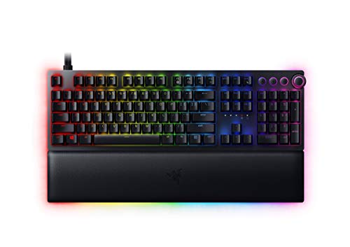 Razer Huntsman V2 Analog - Teclado Premium para Juegos con interruptores ópticos analógicos (reposamuñecas, Control Giratorio Digital, 4 Teclas Multimedia, Chroma RGB) ES Layout