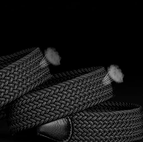 RBOCOTT 2ps Cinturones Elásticos Trenzados,Cinturón de Tejido Elástico, Cinturón Elásticos Trenzado para Hombre y Mujer,Cinturón de Nylon, Cinturón Negro,Cinturón Marrón(125cm)