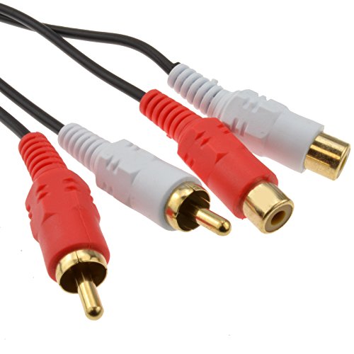 RCA Fono Gemelo Clavijas a Enchufes Extensión Cable Audio Cable Oro 1 m [1 metros/1m]