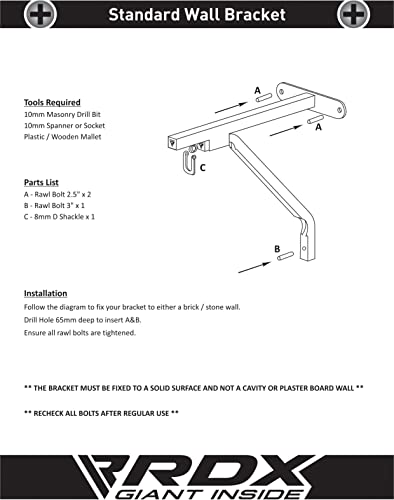 RDX Boxeo Pared Soporte De Techo para Gancho MMA Colgador Wall Bracket