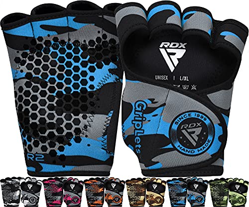 RDX Guantes Gimnasio Pesas Sports Fitness Guant con Agarre Extra Protección Completa De Muñeca Acolchado Levantamiento De Pesa Musculación Equipo De Entrenamiento De Gimnasio En Casa