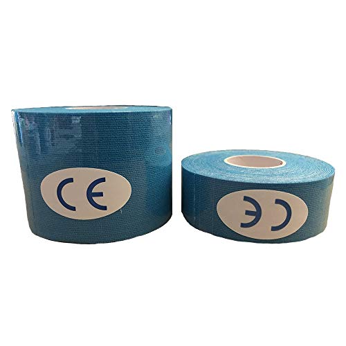 REAPP 2size Kinesiología Cinta atlética Muscular Cinta de Cinta Deportes Vendaje Cuidado Tenis de la Aptitud Muscular Correr Protector de la Rodilla (Color : Blue Camouflage, Size : 2.5CMX5M)