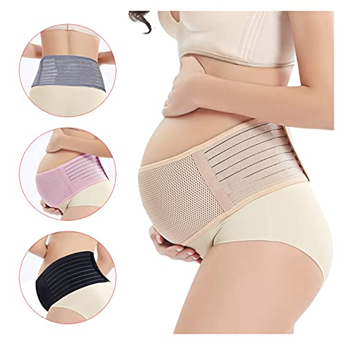 REAPP Cinturón de Soporte de Maternidad Banda Abdominal de Banda Abdominal Embarazo Transpirable Ajustable para Soporte de Cadera pélvica (Color : Gris, Size : XL)