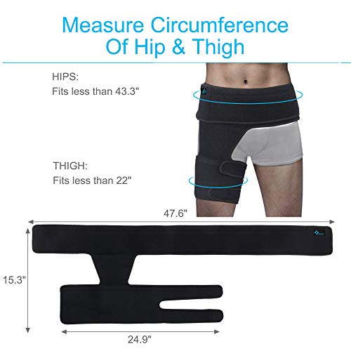 REAQER Ingle Apoyo Cadera Apoyo Brace Muslo Recuperación Muslo Proporcionar Pulled Brace Para Hombres y Mujeres