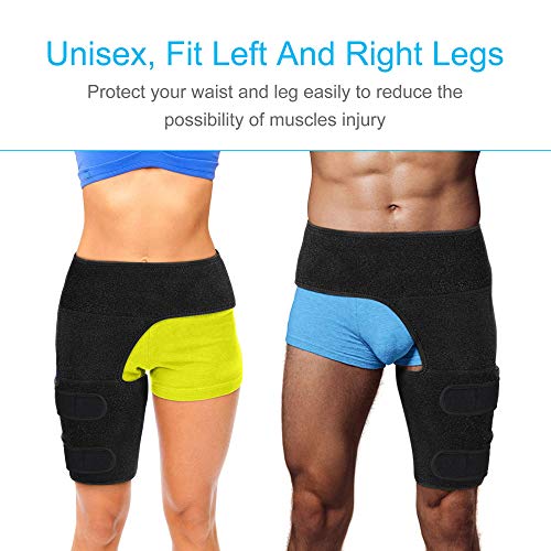 REAQER Ingle Apoyo Cadera Apoyo Brace Muslo Recuperación Muslo Proporcionar Pulled Brace Para Hombres y Mujeres