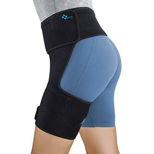 REAQER Ingle Apoyo Cadera Apoyo Brace Muslo Recuperación Muslo Proporcionar Pulled Brace Para Hombres y Mujeres