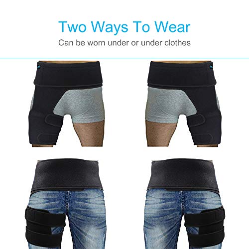 REAQER Ingle Apoyo Cadera Apoyo Brace Muslo Recuperación Muslo Proporcionar Pulled Brace Para Hombres y Mujeres