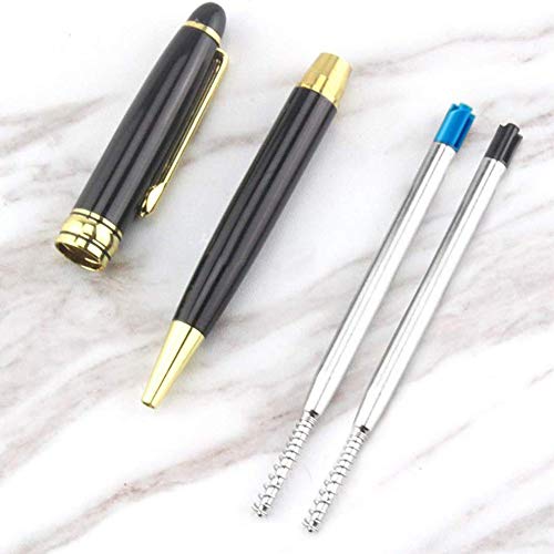 Recambios para bolígrafos redonda 30 unidades, 15 unidades, tinta azul y 15 unidades, tinta negra, secado rápido, 1 mm, punta media, 99 mm recarga de pluma para bolígrafos Parker/Tactical Pens