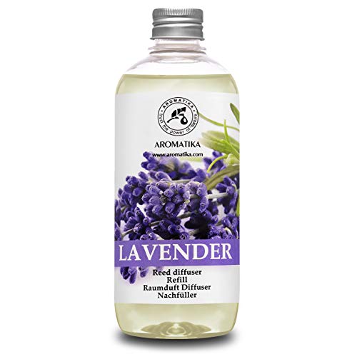 Recarga Difusor con Aceite Esencial de Lavanda 500ml - Natural para Cuartos - Hogares - Oficinas - Restaurantes - Aromaterapia - 0% Alcohol - Ambientador - Aceite Esencial de Lavanda