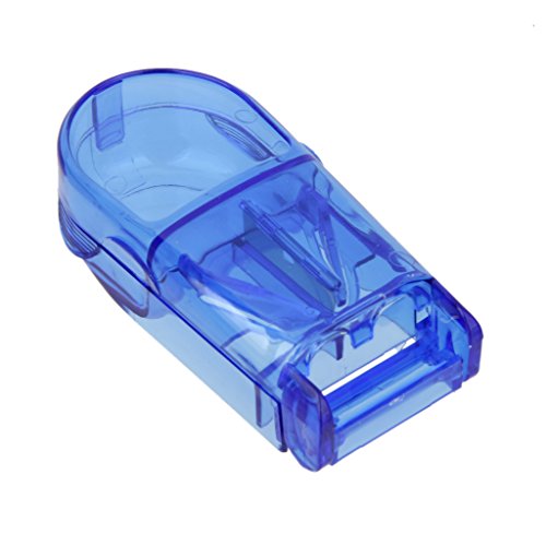 Rectángulo Cortador De Pastillas Caja De Compartimiento De Almacenamiento Divisor Titular De Medicina Azul