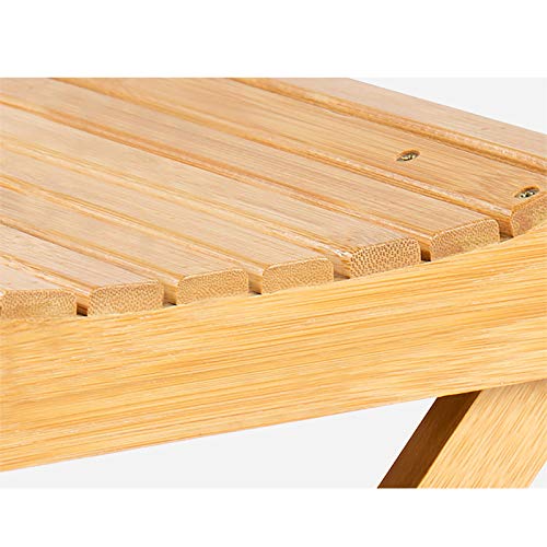 Redsa Taburete de madera resistente a la humedad plegable de bambú silla de baño portátil banco de madera reposapiés para la ducha de afeitado, reposapiés para el hogar