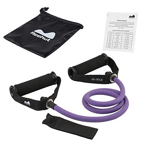 REEHUT Bandas Elásticas de Entrenamiento, Bandas de Resistencia para Fitness Cable de Ejercicio de Entrenamiento para Tonificación Muscular, Equipo de Ejercicio de Estiramientos para Yoga, Morado