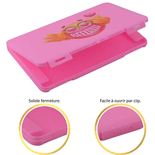 REELAXXX - Porta Mascarillas - Caja Plástica de Almacenamiento para máscaras - Joyas - Tarjetas y Accesorios - Funda Mascarilla - Bolsillo en el Maletero - Estuche Plegable - Transporte (Rosa)