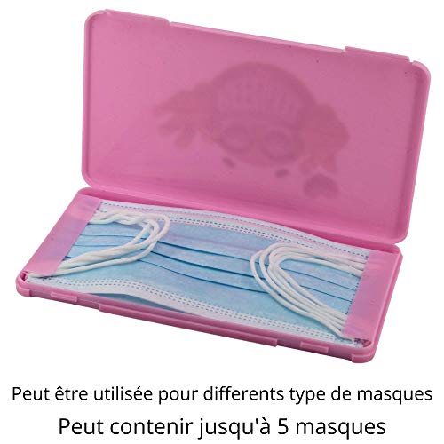 REELAXXX - Porta Mascarillas - Caja Plástica de Almacenamiento para máscaras - Joyas - Tarjetas y Accesorios - Funda Mascarilla - Bolsillo en el Maletero - Estuche Plegable - Transporte (Rosa)