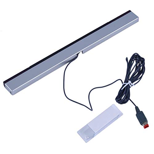 Reemplazo por Infrarrojos TV Ray Wired Sensor de la Barra de Sensor de Distancia Inductor para Nintendo Wii para Wii U Consola – Negro con Plata