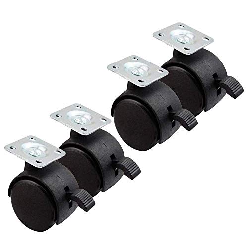 Reemplazo Presidente de ricino ruedas giratorias Trolley Muebles de Oficina Caster ricino Ruedas Ruedas de nylon resistente, reemplazo silla giratoria Ruedas Conjunto de 4, diseño de rodamiento de bol