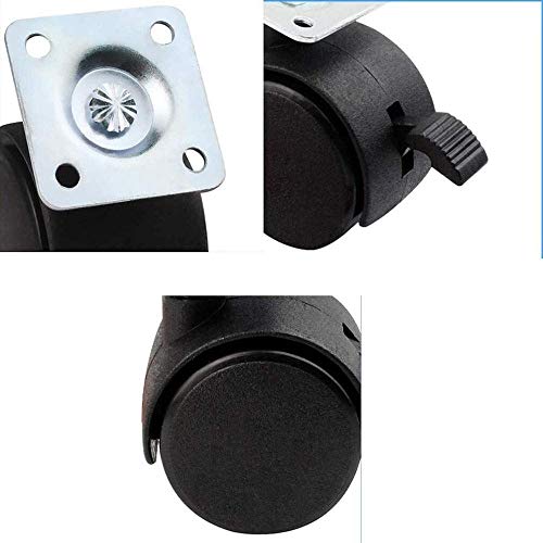 Reemplazo Presidente de ricino ruedas giratorias Trolley Muebles de Oficina Caster ricino Ruedas Ruedas de nylon resistente, reemplazo silla giratoria Ruedas Conjunto de 4, diseño de rodamiento de bol