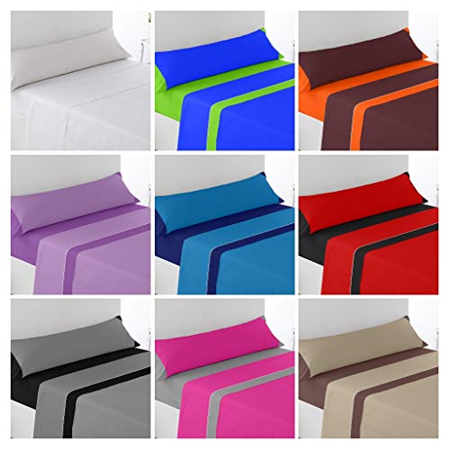 Regalitostv -Summer Colors-* Juego SÁBANAS DE Verano Lisas (3 Piezas) (Naranja/Marron, 105_x_200_cm (Cama Cuerpo Y Medio))