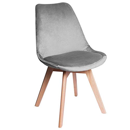 Regalos Miguel - Packs Sillas Comedor - Pack 2 Sillas Synk Terciopelo - Gris - Envío Desde España