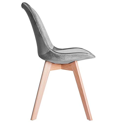 Regalos Miguel - Packs Sillas Comedor - Pack 2 Sillas Synk Terciopelo - Gris - Envío Desde España