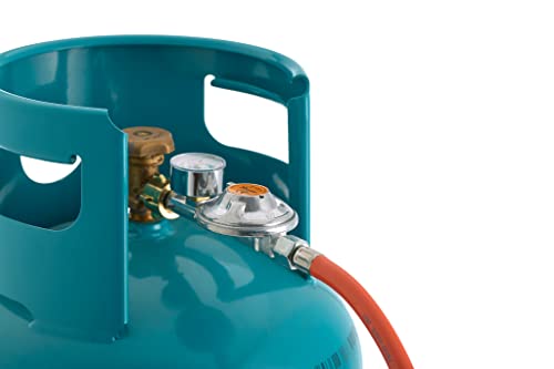 REGULADOR DE GAS DE BUTANO PROPANO 50 mbar, 1,5 kg/h CON VÁLVULA DE EMERGENCIA E INDICADO, ROSCA MACHO DE 1/4L, BBQ, CAMPING, CARAVANA, PLUMBER
