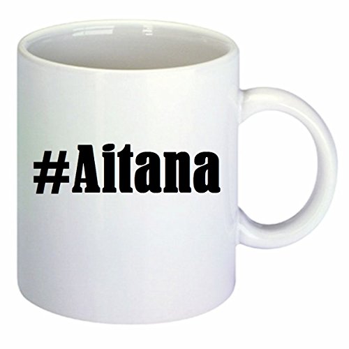 Reifen-Markt Taza para café #Aitana Hashtag Raute Cerámica Altura 9.5 cm diámetro de 8 cm de Blanco