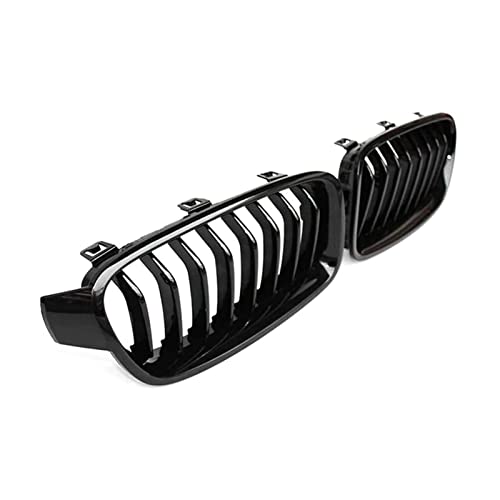 Rejilla de Parachoques For BM-W 3 Serie F30 F31 F35 2012-2018 (Solter Slat Gloss Black Grill, Conjunto de 2 pc) Rejilla del riñón Delantero