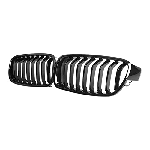 Rejilla de Parachoques For BM-W 3 Serie F30 F31 F35 2012-2018 (Solter Slat Gloss Black Grill, Conjunto de 2 pc) Rejilla del riñón Delantero
