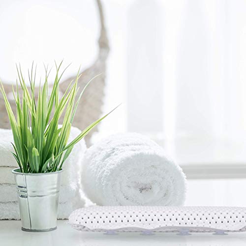 Relaxdays Almohada Bañera con Ventosas, Cojín Baño, Reposacabezas, Hidromasaje, Gomaespuma, 19,5 x 30,5 x 3,5 cm, Blanco, 19.5 x 30.5 x 3.5 cm