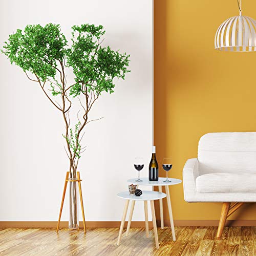 Relaxdays Mesas Auxiliares, Madera, Blanco, 47.5x47.5x47 cm, 2 Unidades