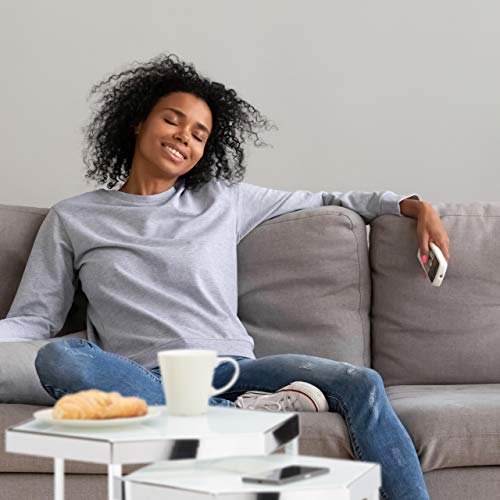 Relaxdays Set 2 Mesas Auxiliares Modernas, Cristal y Acero, Plateado, 50 X 41,5 X 41,5 cm