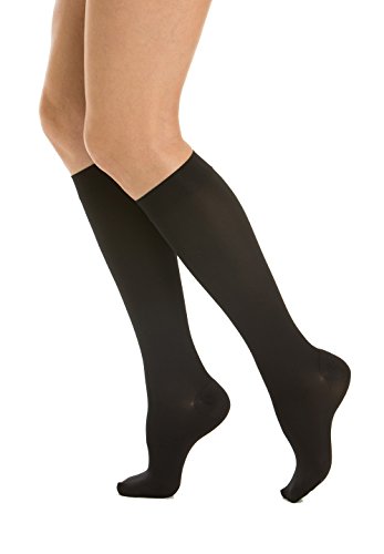 Relaxsan M2150 (Negro, Tg.4) Calcetines a la rodilla ortopédicos compresión graduada médica clase 2 - K2 microfibra