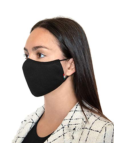 Relaxsan UNIMA [Negro] – Banda de cortesía Boca Nariz – ultraligera hilo Dryarn y plata X-Static lavable y reutilizable